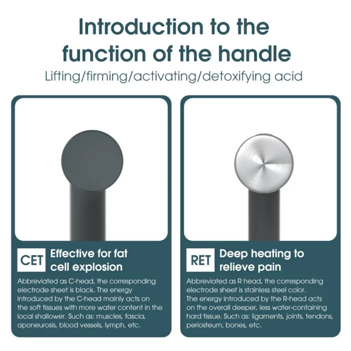 Function of CET and RET handle of 448Khz rf tecar therapy machine